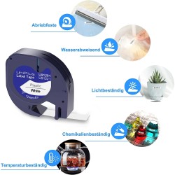 Cassette étiquettes compatible dymo 12mm Blanc