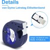Cassette étiquettes compatible dymo 12mm Blanc