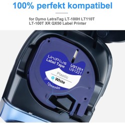 Cassette étiquettes compatible dymo 12mm Blanc