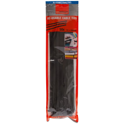 Rilsan réutilisable 7.6x350mm noir Lot de 50