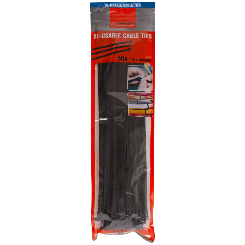 Werckmann 50x 7.6x350mm black reusable rislent