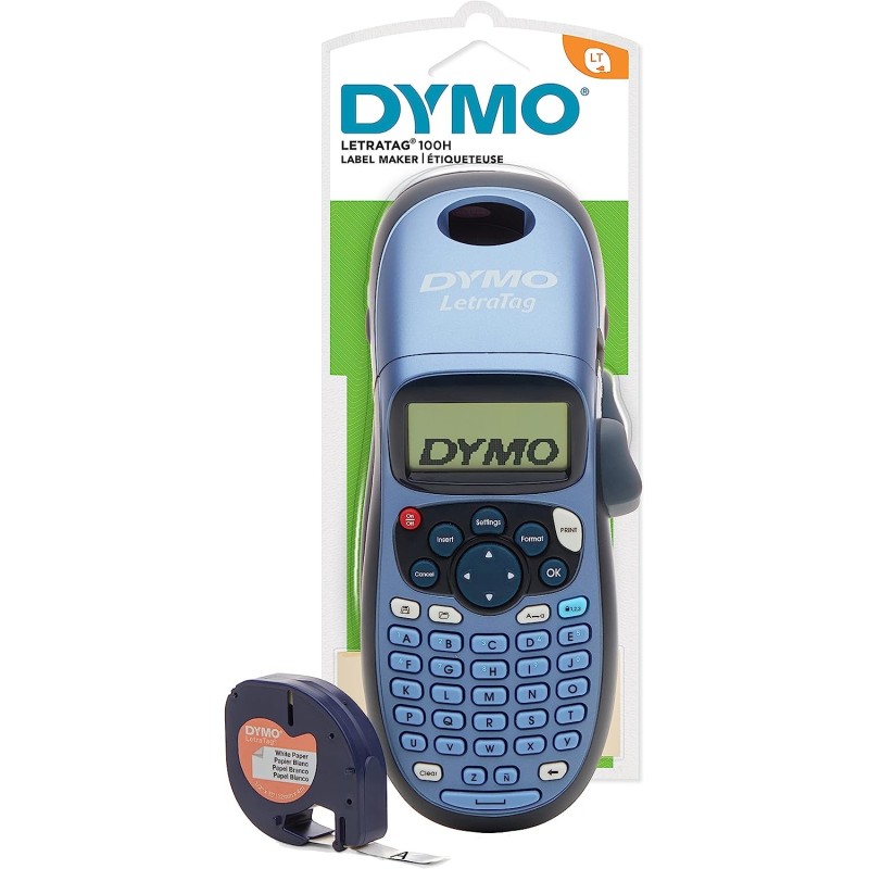 Dymo LetraTag (91205) Noir/Bleu Ruban pour Étiqueteuse Compatible -  Webcartouche