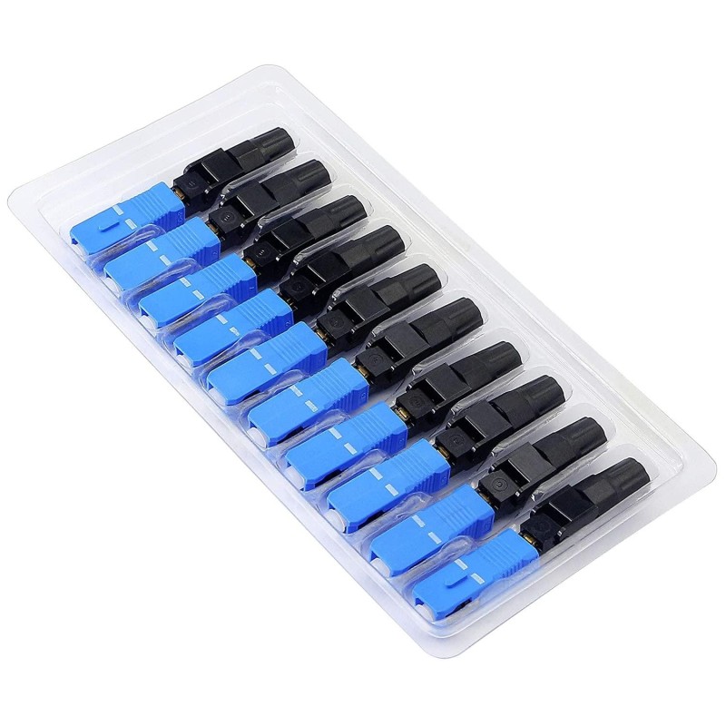 SP/UPC fiber optic quick connector (blue) - set of 10